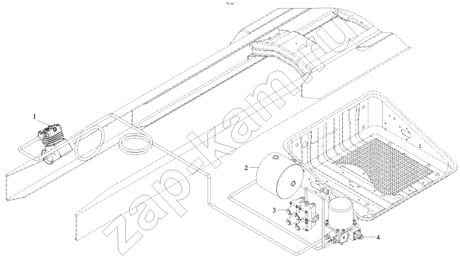 Схема/чертеж: AIR DRYER LINE / Shaanxi Shacman F2000