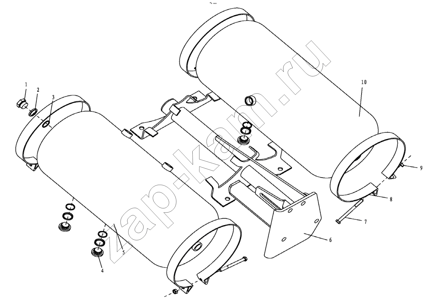 Схема/чертеж: AIR TANK FIXING (I) / Shaanxi Shacman F3000