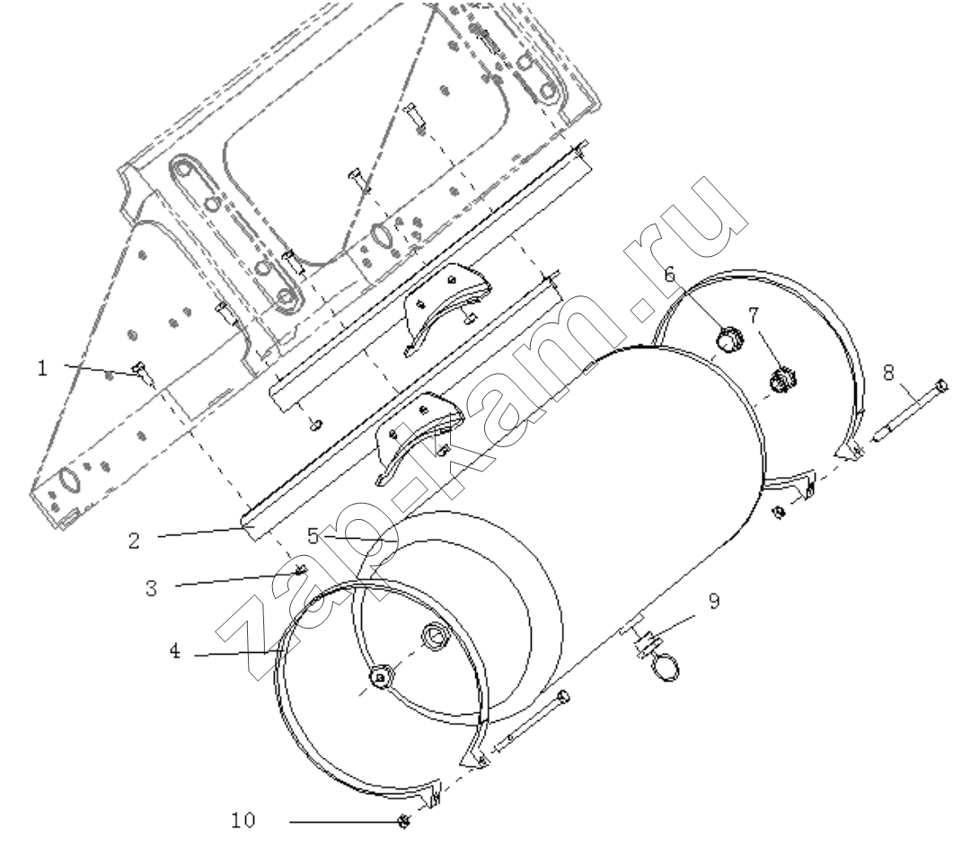 Схема/чертеж: AIR TANK FIXING (II) / Shaanxi Shacman F2000