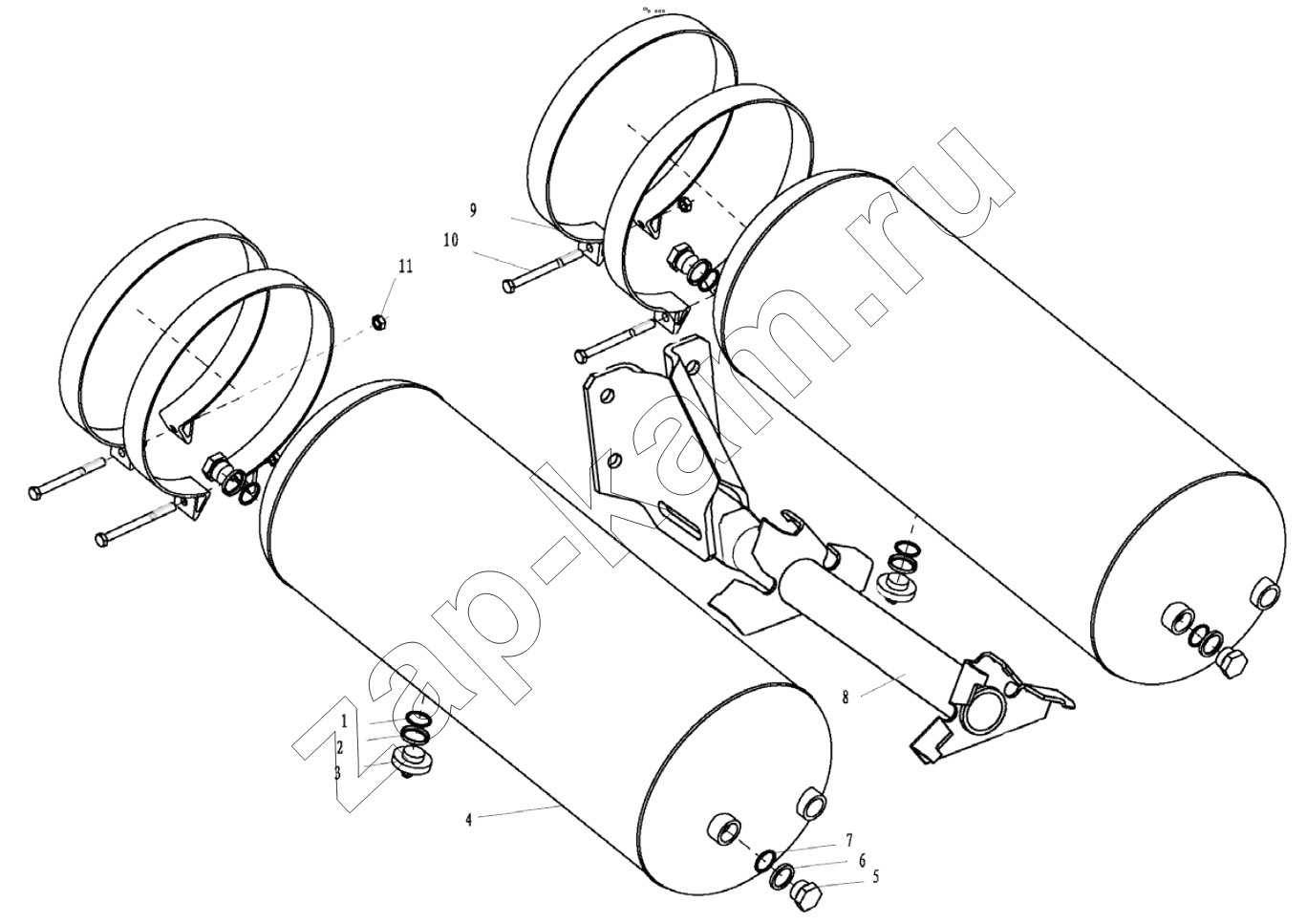 Схема/чертеж: AIR TANK FIXING (I) / Shaanxi Shacman F3000