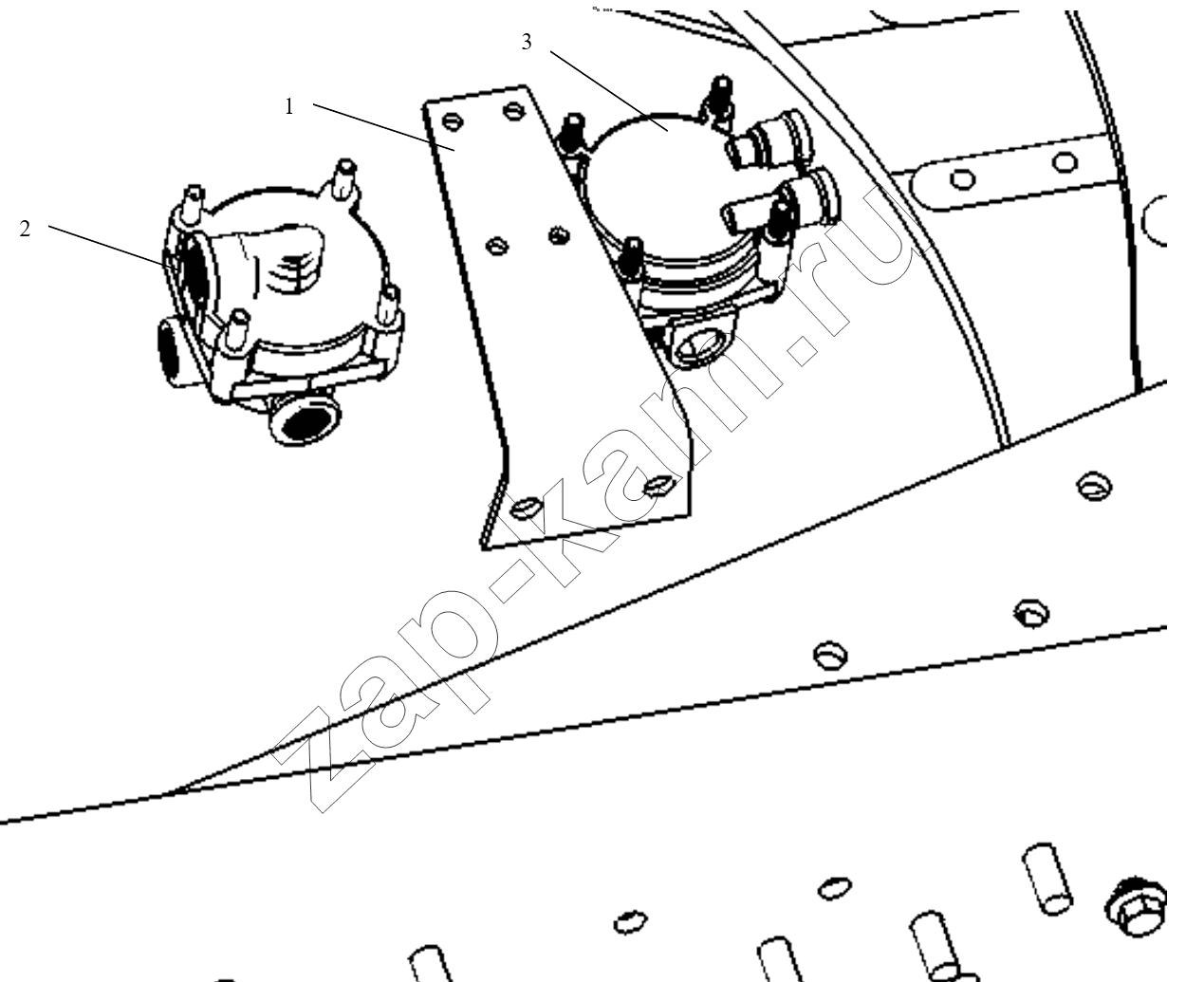 Схема/чертеж: RELAY VALVE FIXING (I) / Shaanxi Shacman F2000
