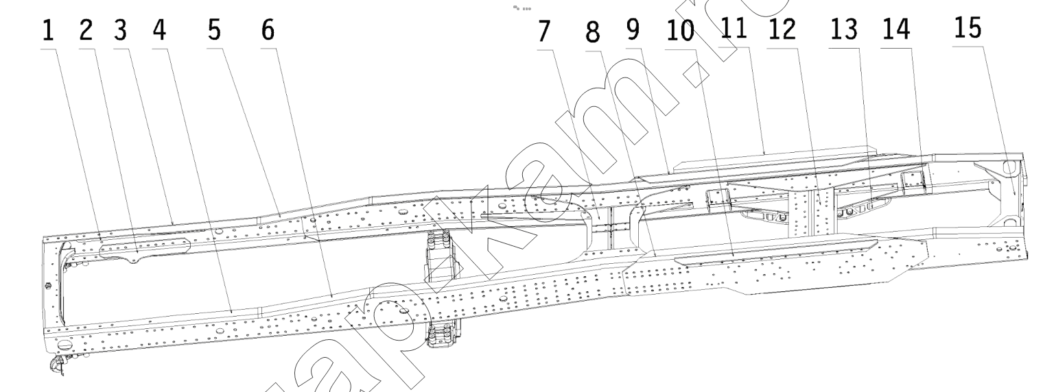 Схема/чертеж: FRAME ASSY / Shaanxi Shacman F3000