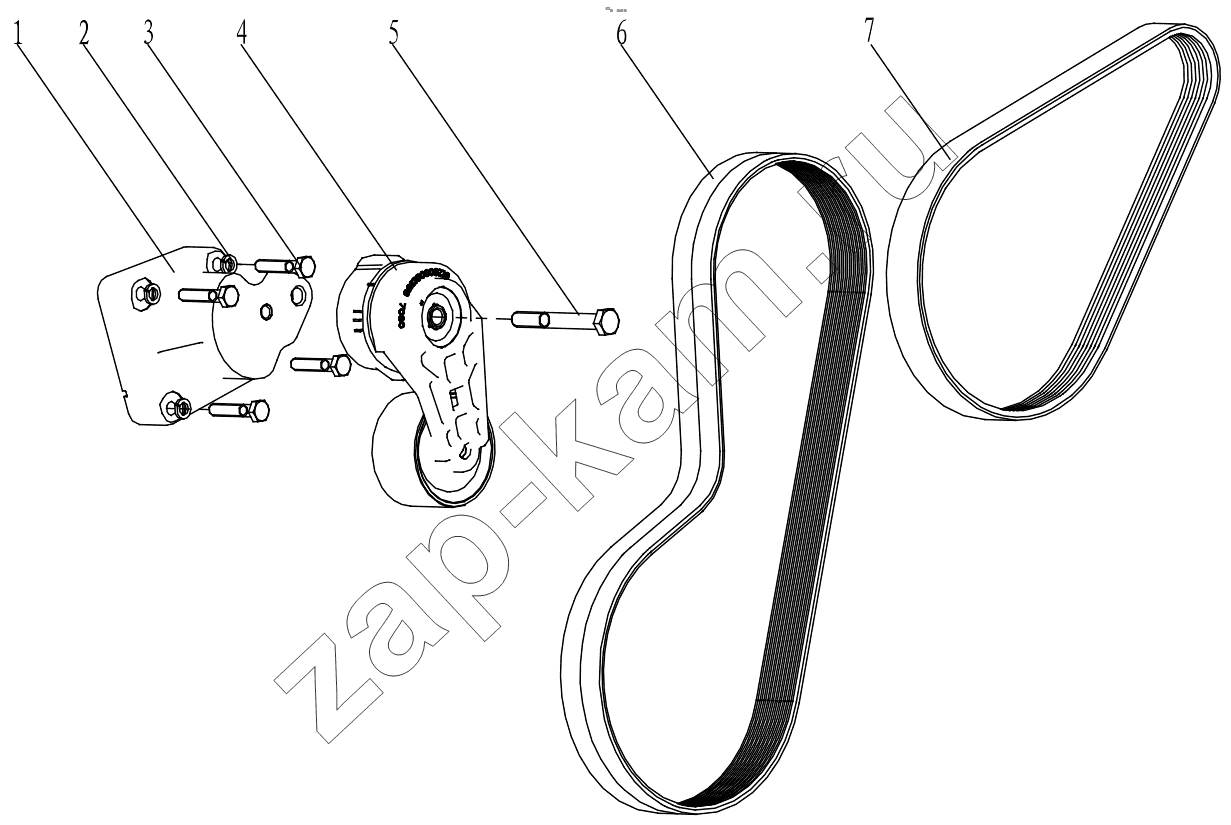 Схема/чертеж: A COMBINED TENSIONER AND BELT GRP100060577 / Shaanxi Shacman F2000