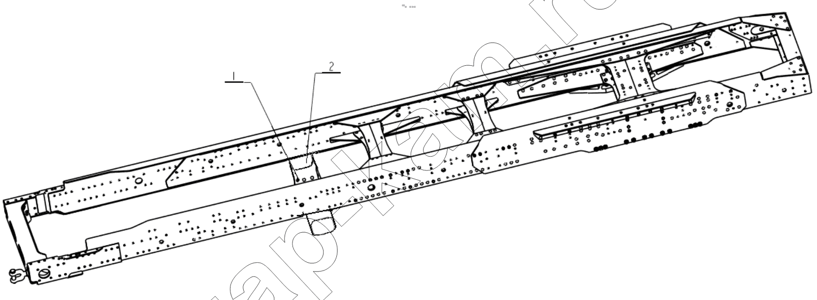 Схема/чертеж: FRAME ASSISTANT CROSS MEMBER / Shaanxi Shacman F3000