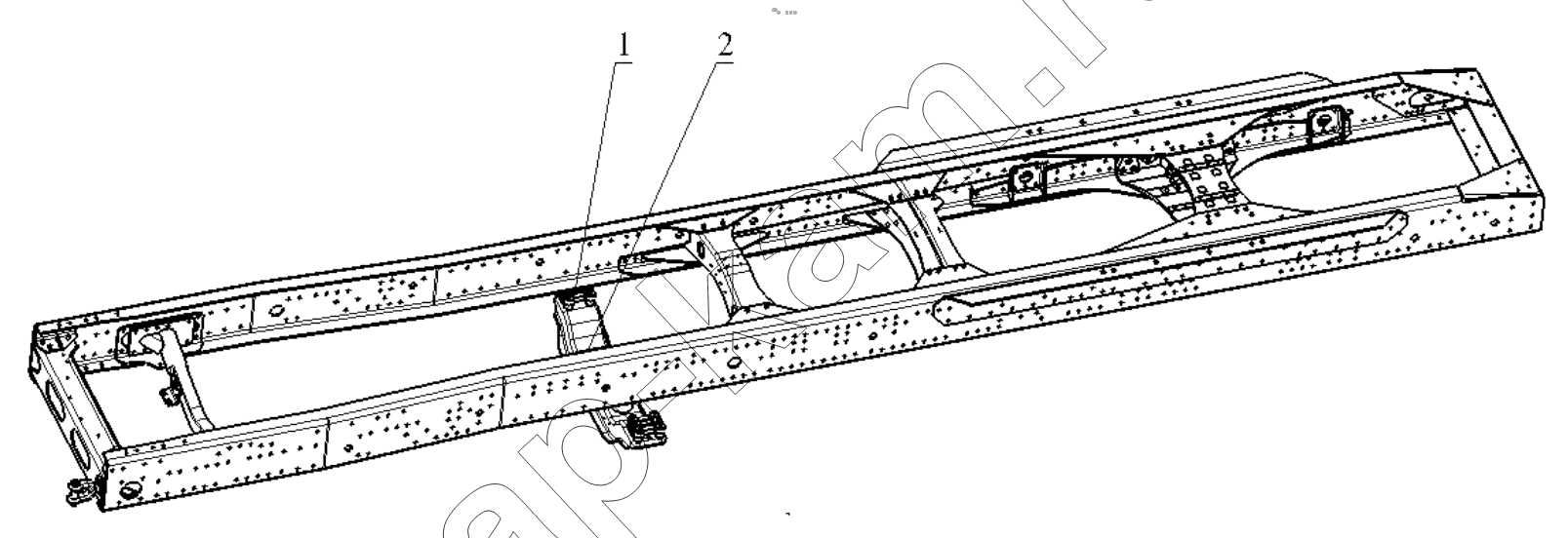 Схема/чертеж: FRAME ASSISTANT CROSS MEMBER / Shaanxi Shacman F3000