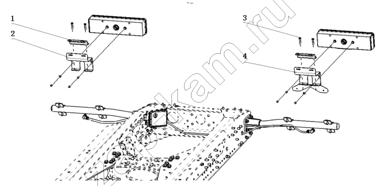Схема/чертеж: TAILLIGHT BRACKET/TRACTOR/F2000 / Shaanxi Shacman F2000