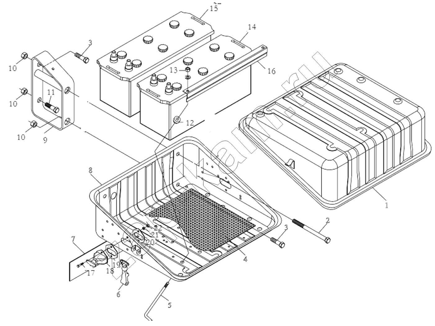 Схема/чертеж: BATTERY BOX / Shaanxi Shacman F2000