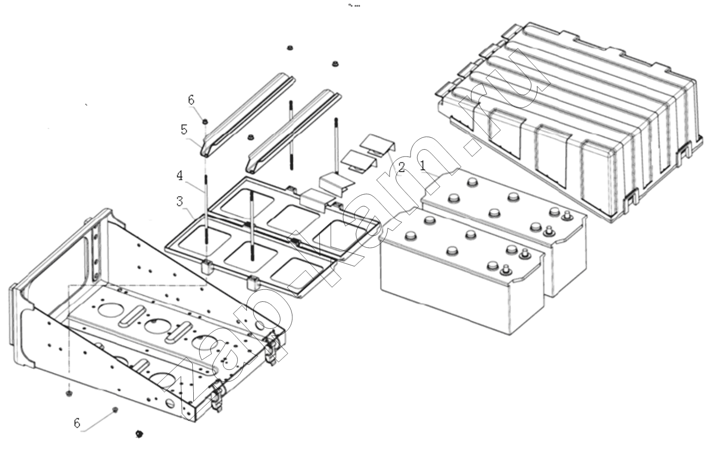 Схема/чертеж: BATTERY BOX / Shaanxi Shacman F3000