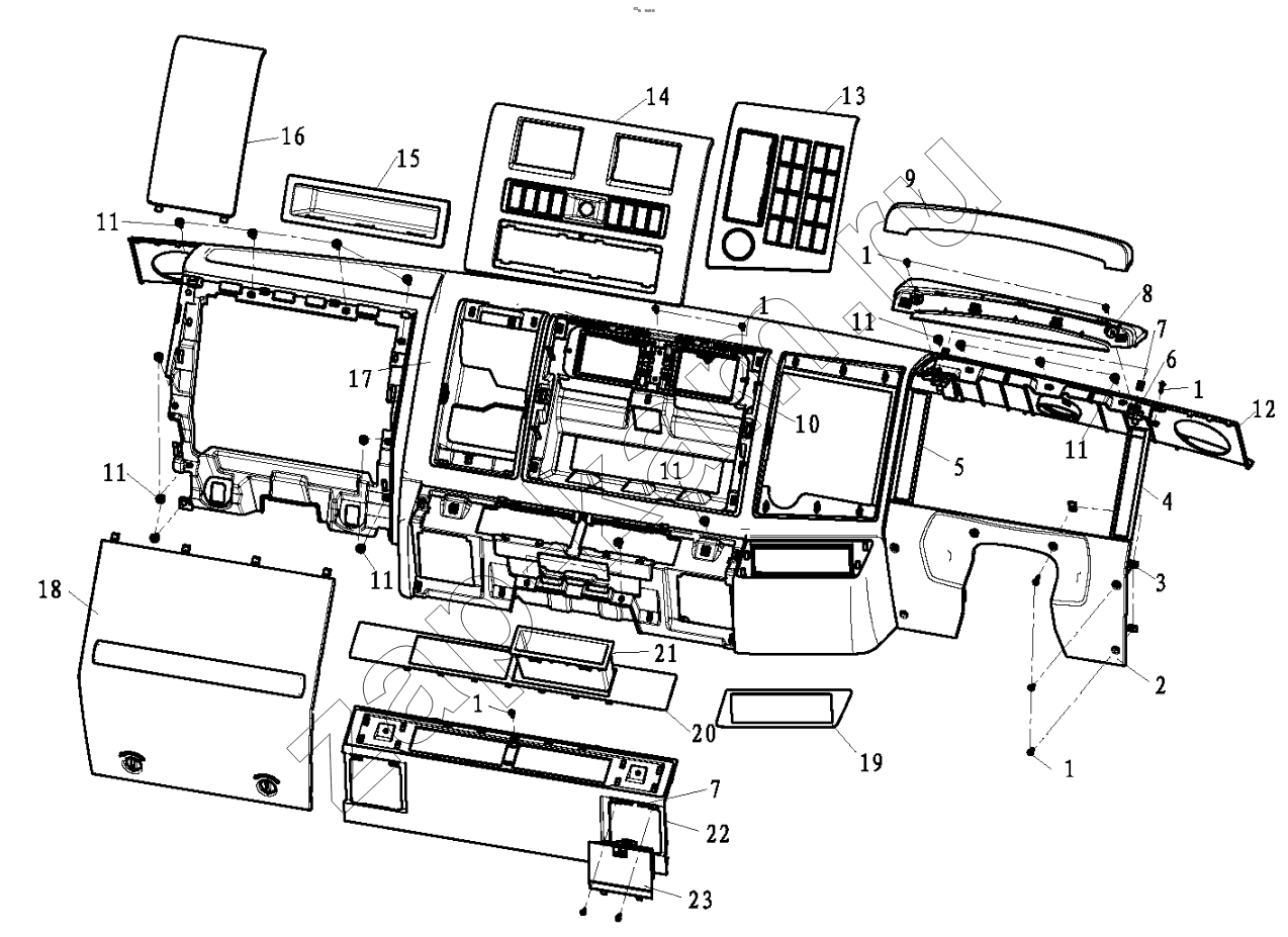 Схема/чертеж: DASHBOARD / Shaanxi Shacman F2000