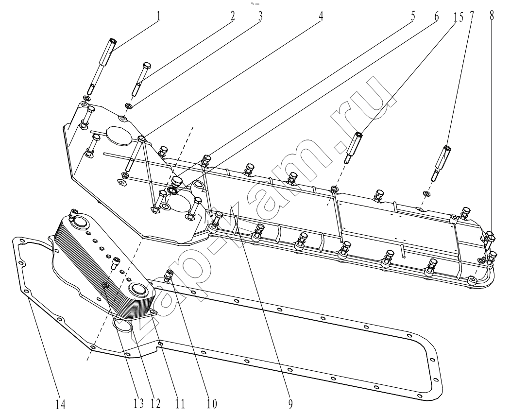 Схема/чертеж: OIL COOLER COVER GRP100070123 300PS / Shaanxi Shacman F2000