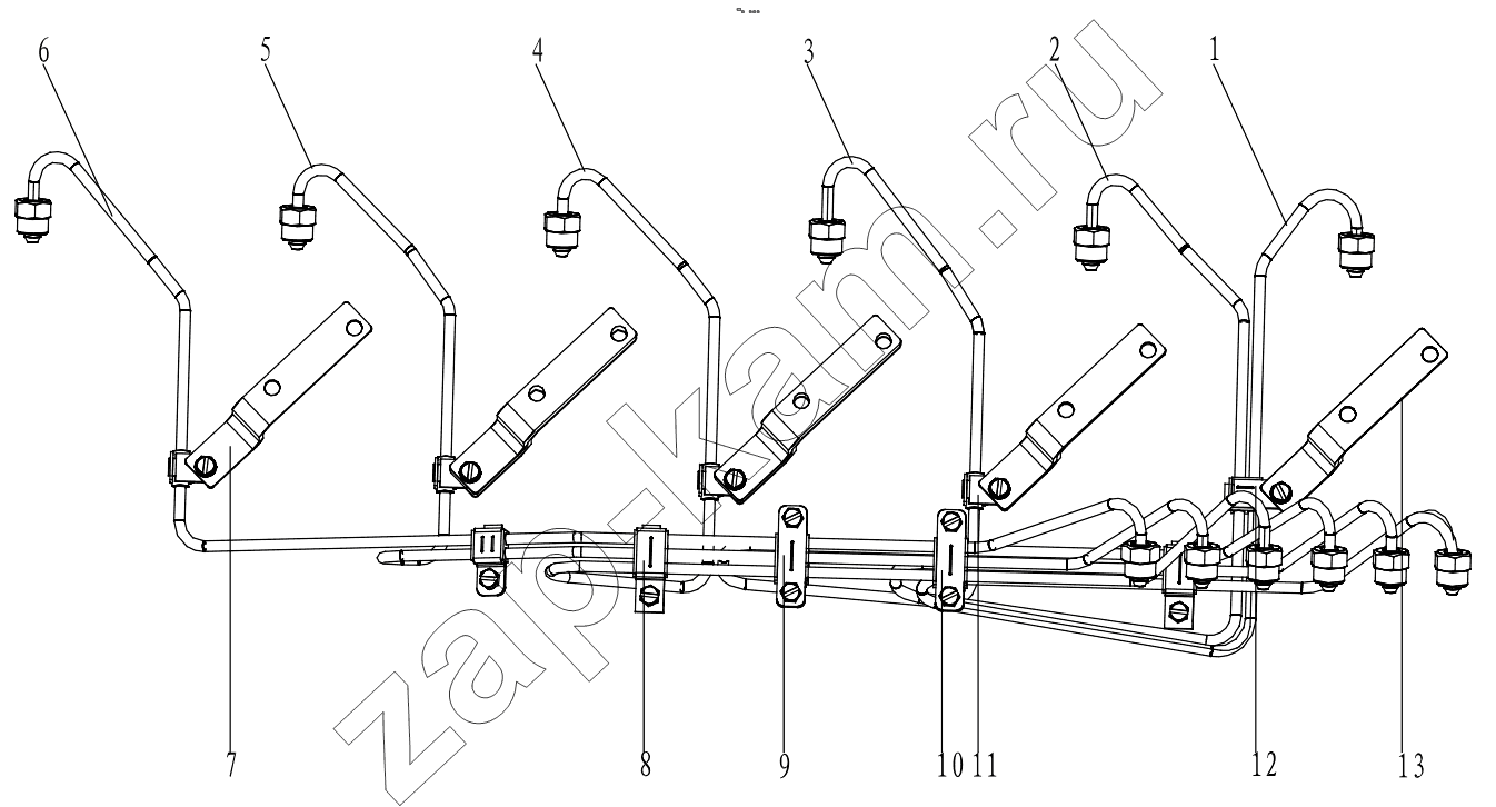 Схема/чертеж: FUEL INJECTION PIPE GR615081429 / Shaanxi Shacman F3000