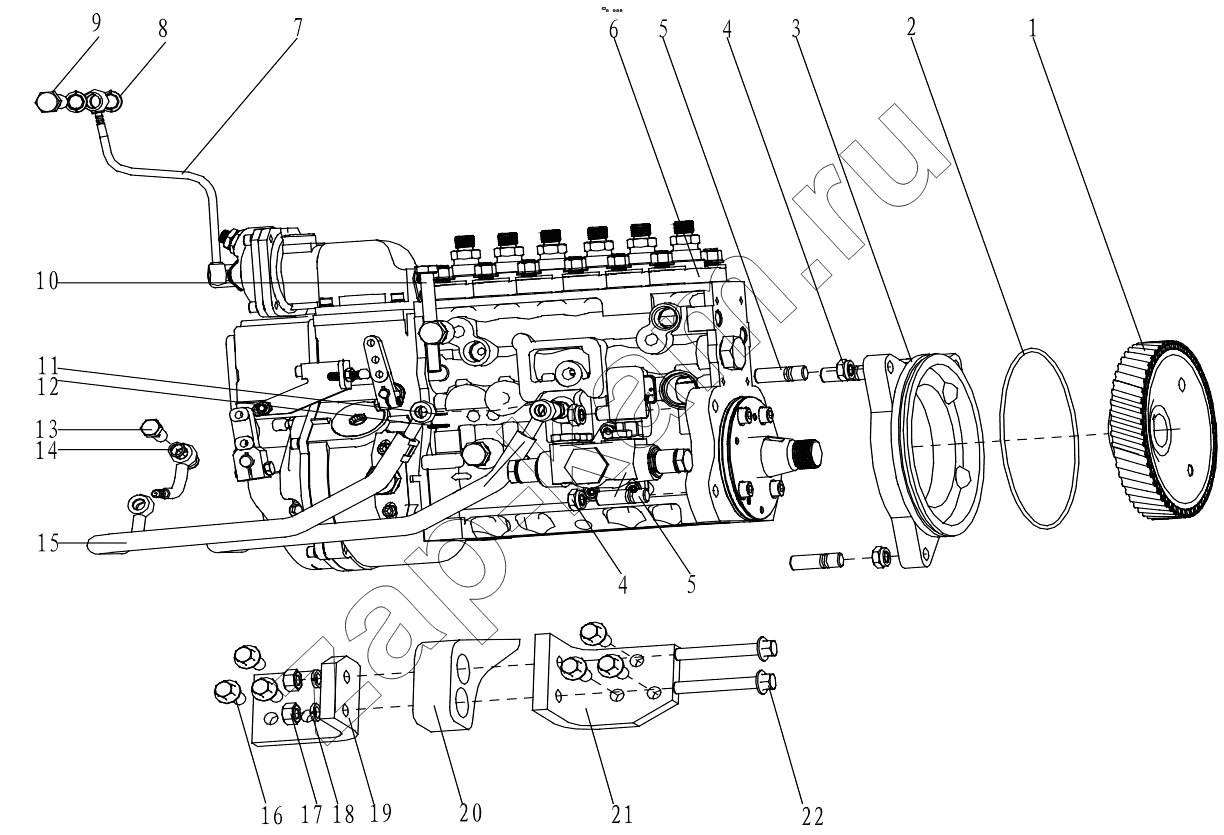 Схема/чертеж: A COMBINED HIGH-PRESSURE FUEL PUMP / Shaanxi Shacman F3000