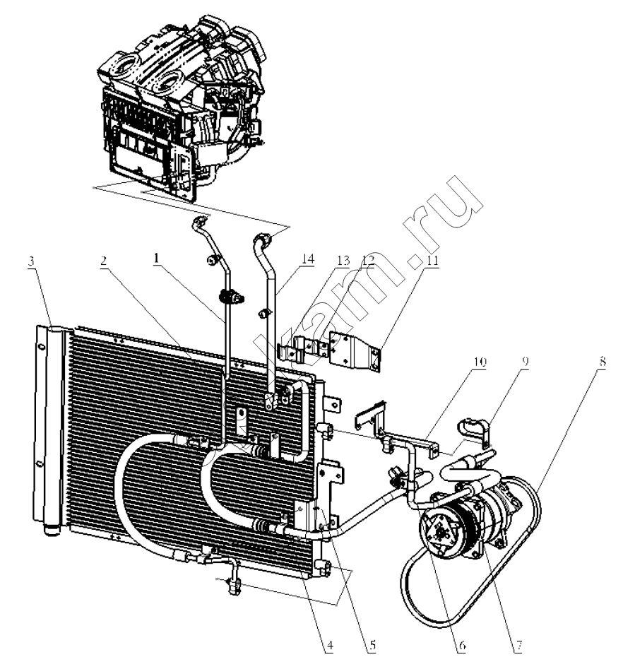 Схема/чертеж: AIR CONDITION PIPES / Shaanxi Shacman F3000