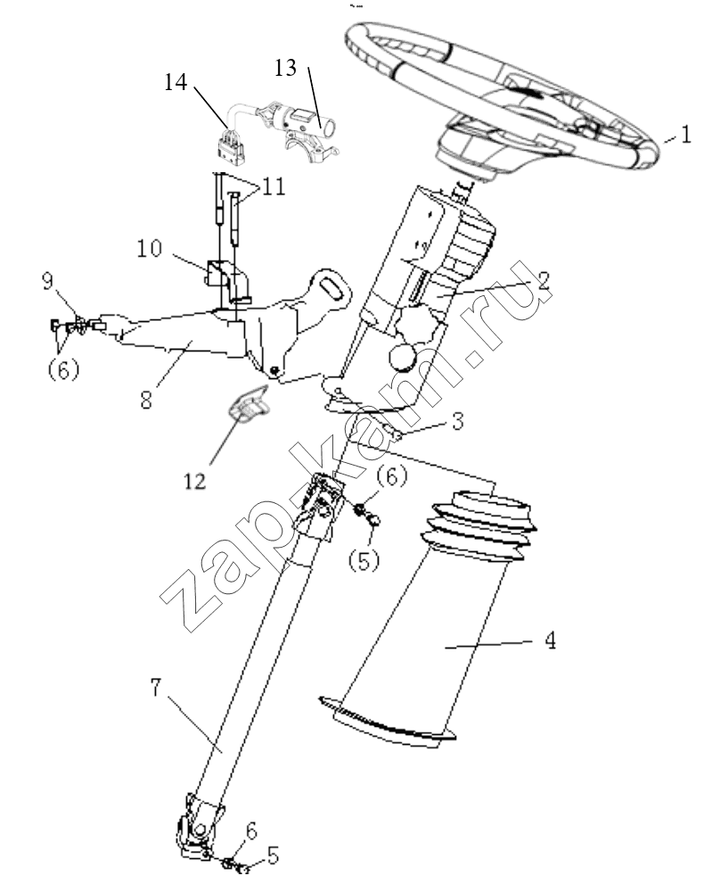 Схема/чертеж: STEERING COLUMN ADJUSTABLE / Shaanxi Shacman F2000