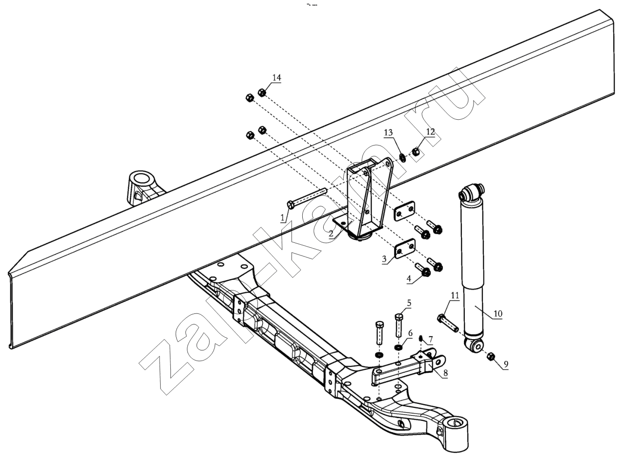 Схема/чертеж: FRONT SHOCK ABSORBER (DC93259680300) / Shaanxi Shacman F3000