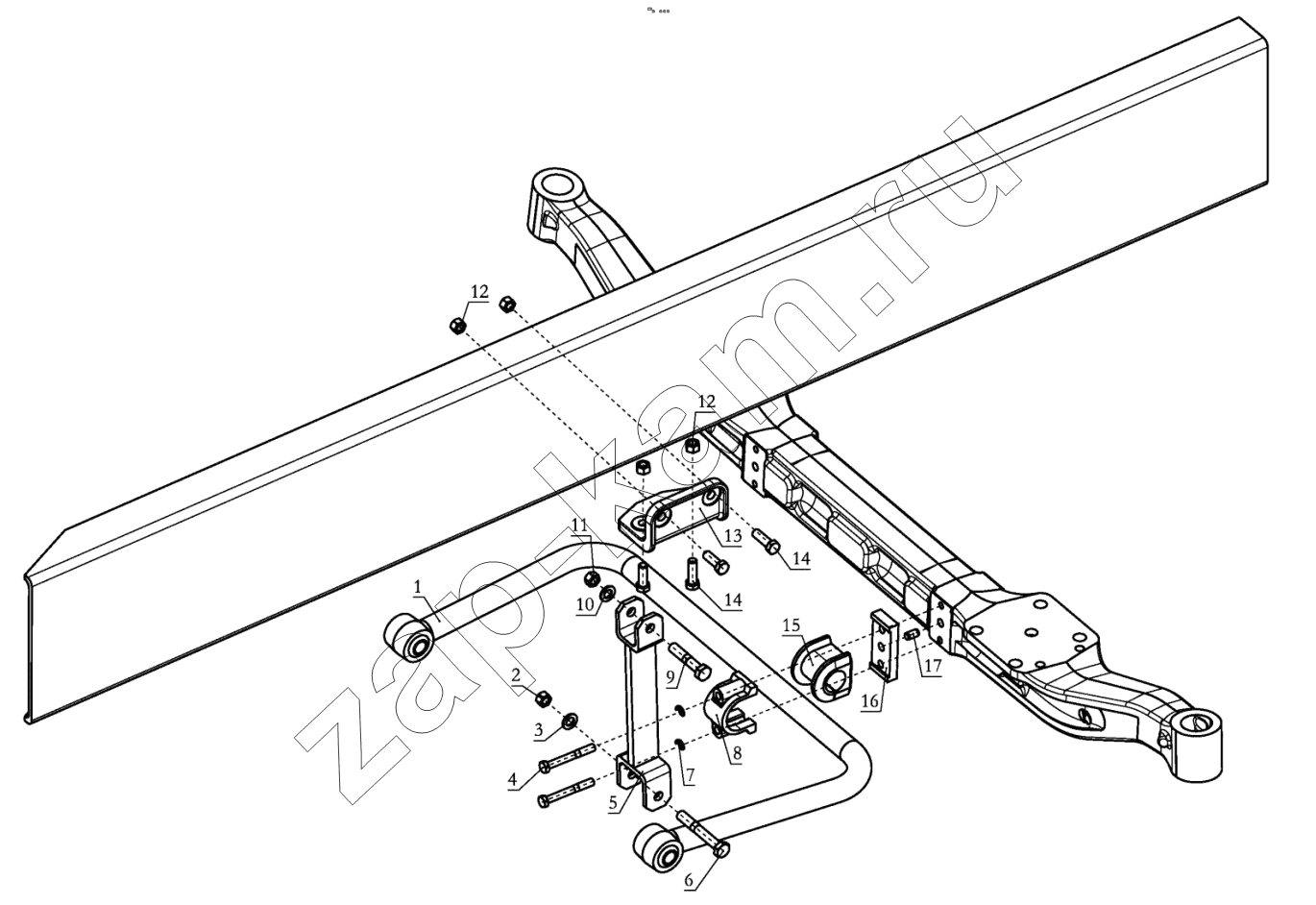 Схема/чертеж: FRONT STABILIZER ASSY / Shaanxi Shacman F3000
