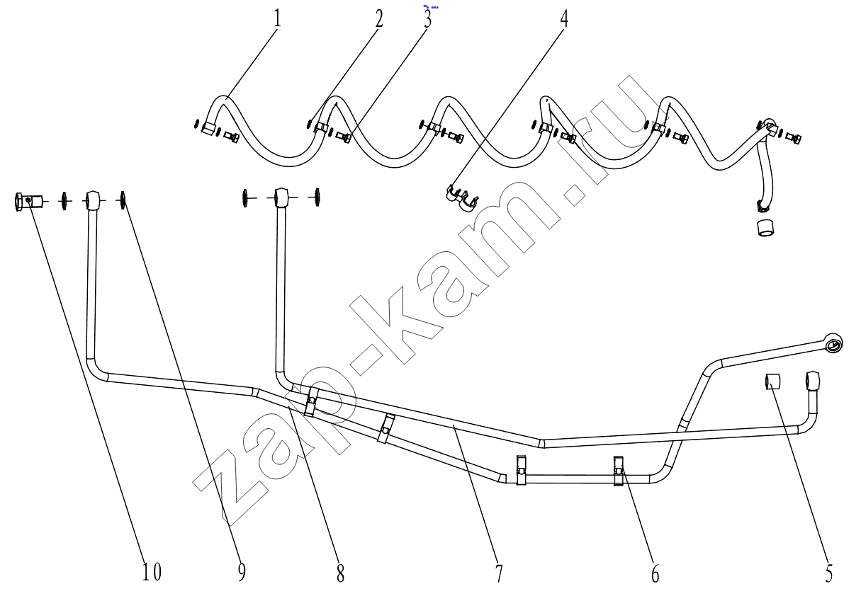 Схема/чертеж: A COMBINED LOW-PRESSURE-PIPE GRP100080461 / Shaanxi Shacman F3000