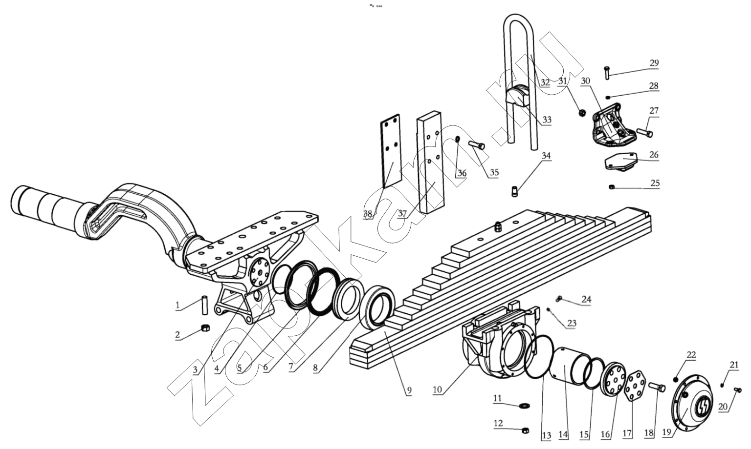 Схема/чертеж: REAR SUSPENSION I / Shaanxi Shacman F3000
