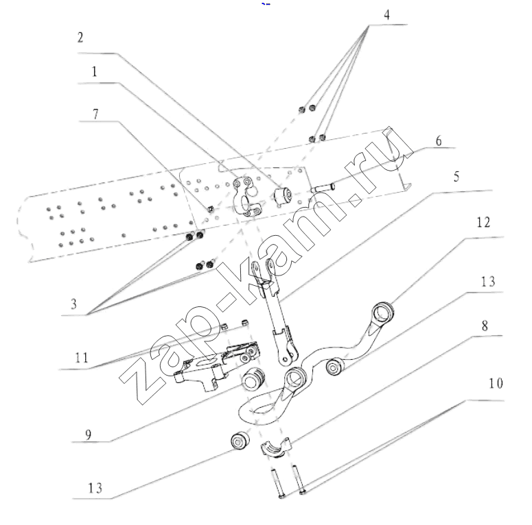 Схема/чертеж: TRACTOR REAR TRANSVERSE STABILIZER 6X4 / Shaanxi Shacman F3000