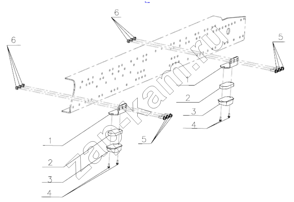 Схема/чертеж: EQUALIZING SUSPENSION LIMIT STOP 6X4, 8X4 / Shaanxi Shacman F2000
