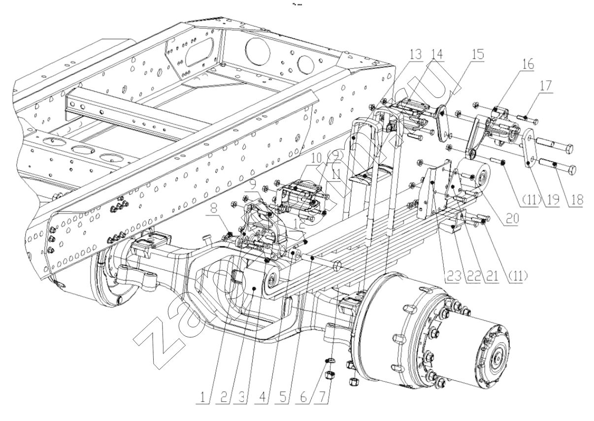 Схема/чертеж: REAR SUSPENSION (DC95189520507) / Shaanxi Shacman F3000