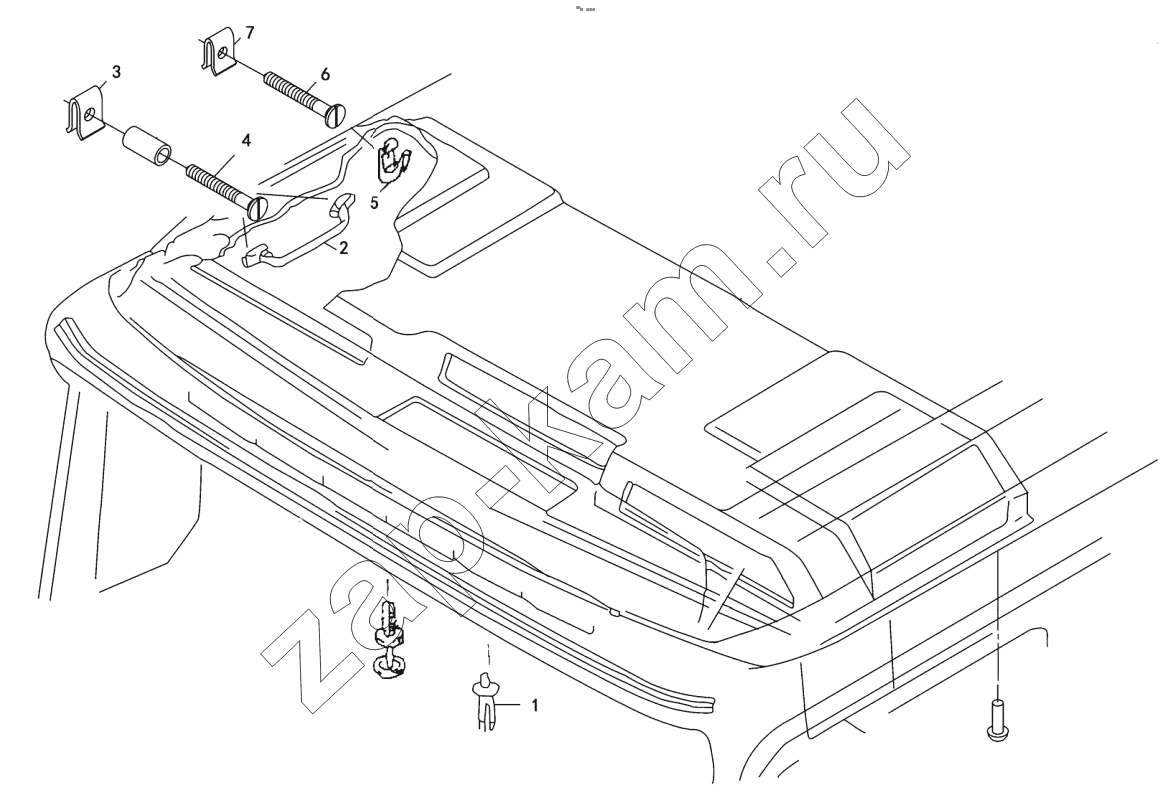 Схема/чертеж: HEADLINING WITH MOUNTING AND GRAB HANDLE / Shaanxi Shacman F3000