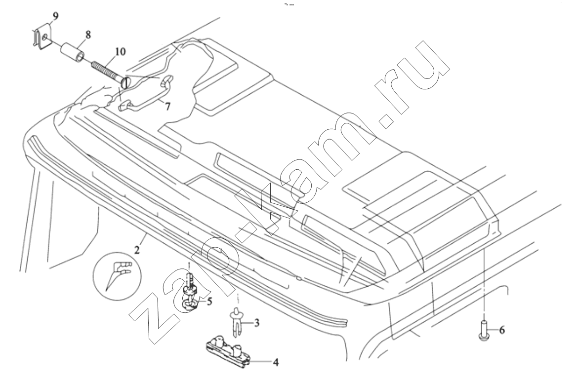 Схема/чертеж: HEADLINING WITH MOUNTING AND GRAB HANDLE / Shaanxi Shacman F3000