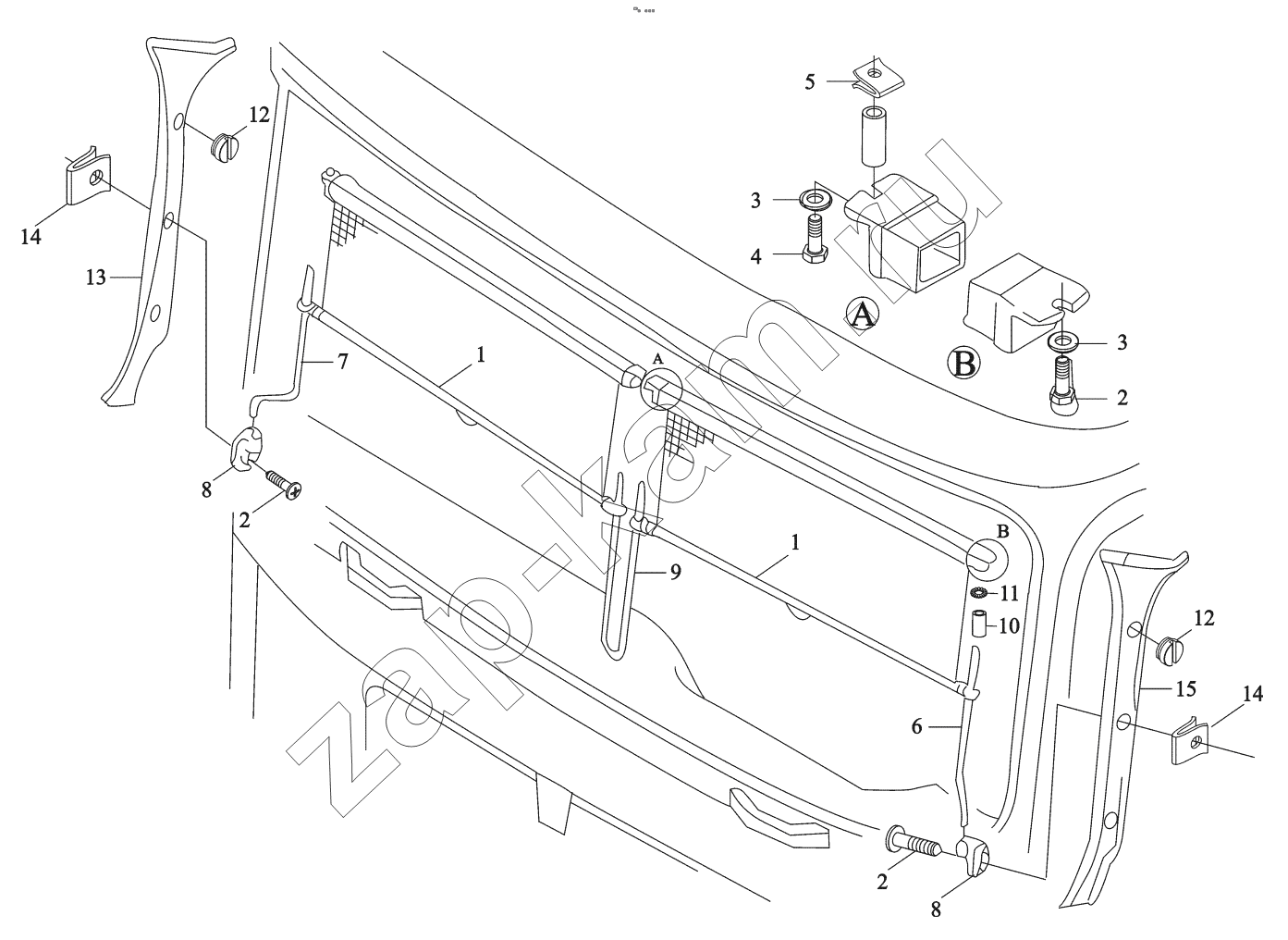 Схема/чертеж: SUN VISOR ROLLER / Shaanxi Shacman F2000