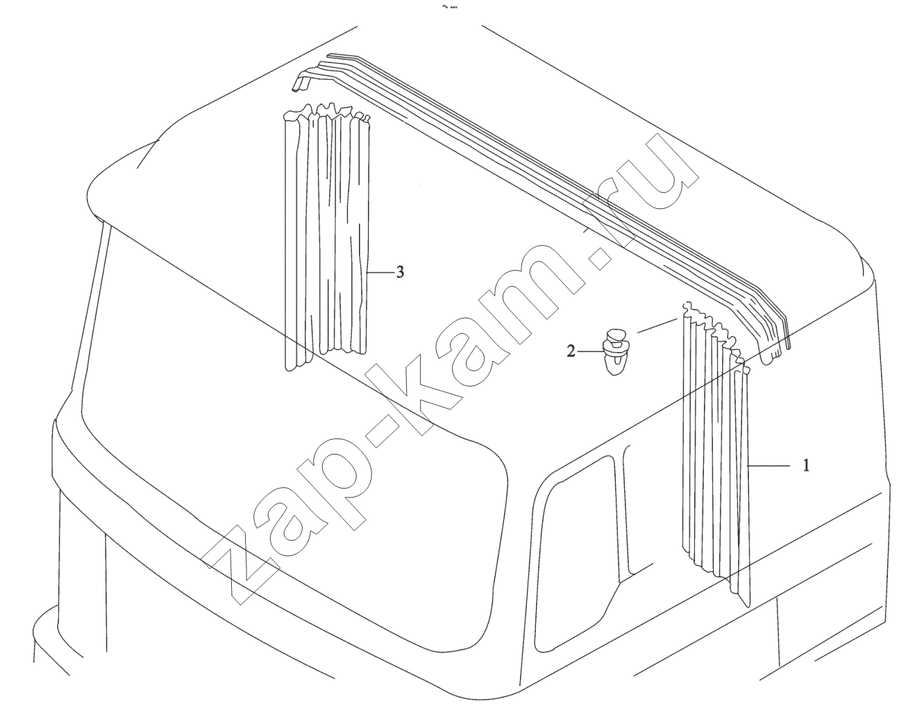Схема/чертеж: TRANSVERSE CURTAIN / Shaanxi Shacman F2000