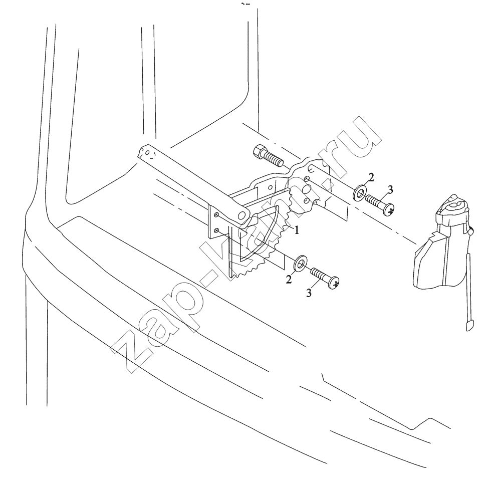 Схема/чертеж: DOOR WINDOW LIFTER RIGHT OPERATED / Shaanxi Shacman F2000