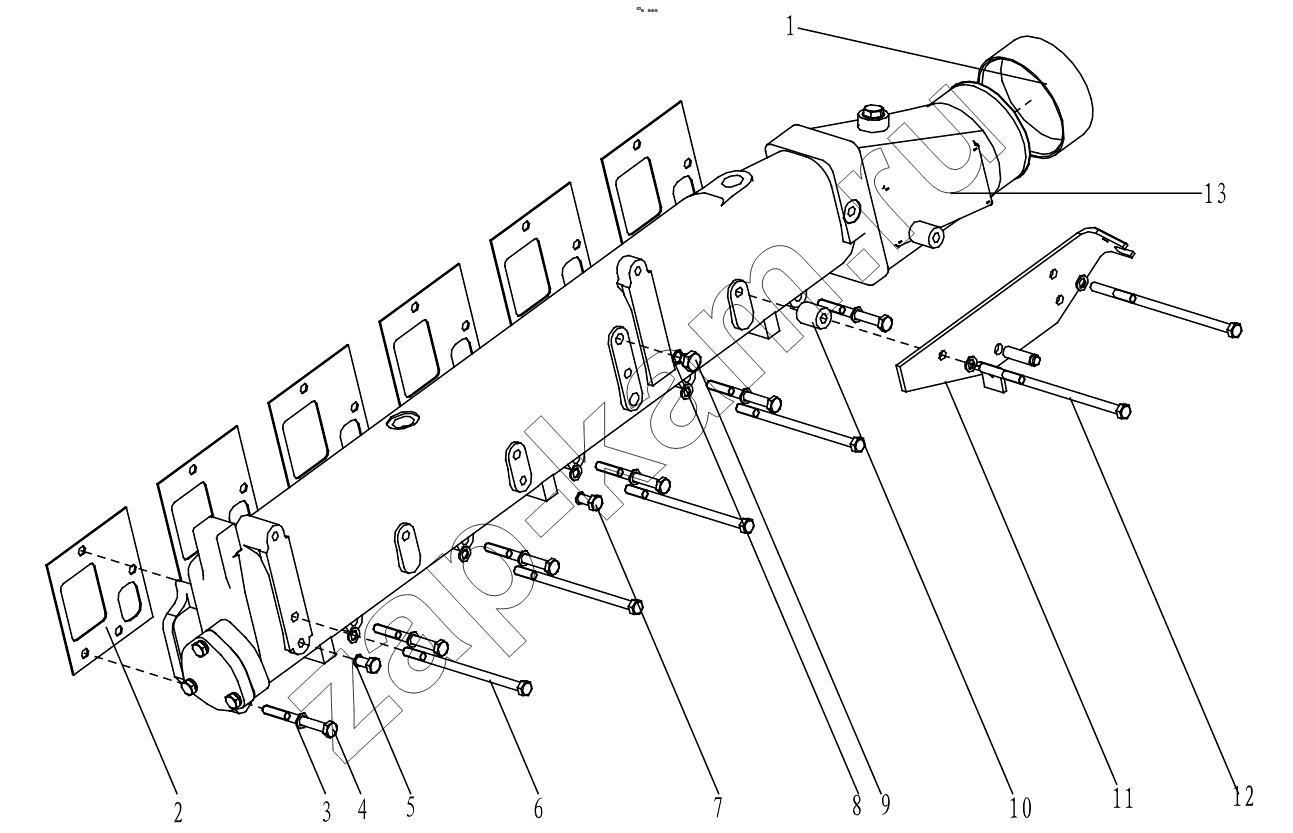 Схема/чертеж: A COMBINED AIR INLET PIPE GRP100110723 / Shaanxi Shacman F3000