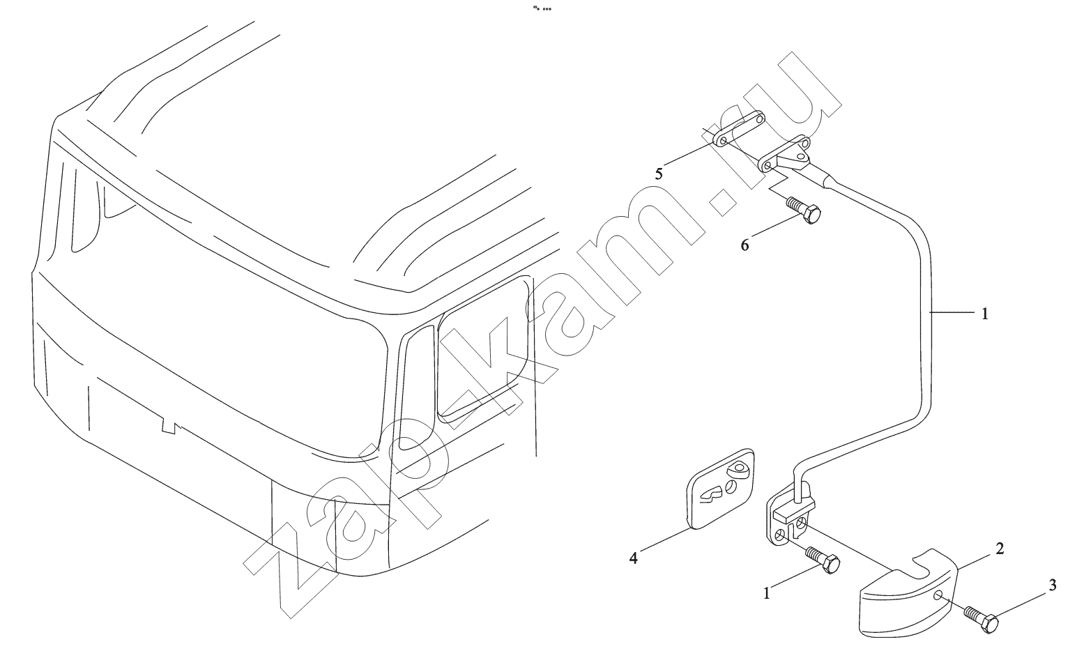 Схема/чертеж: REARVIEW MIRROR LEFT BRACKET / Shaanxi Shacman F2000