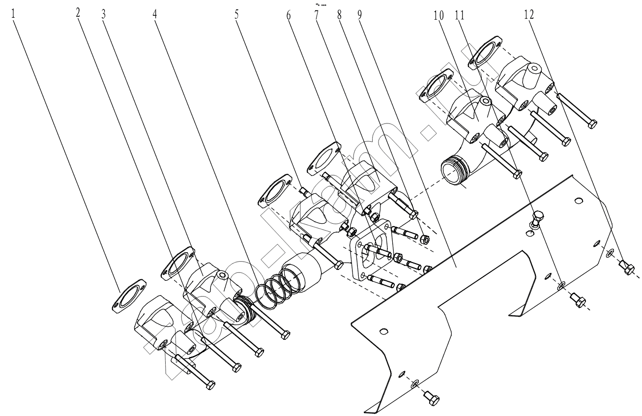 Схема/чертеж: A COMBINED EXHAUST PIPE GRP100110749 300PS / Shaanxi Shacman F2000