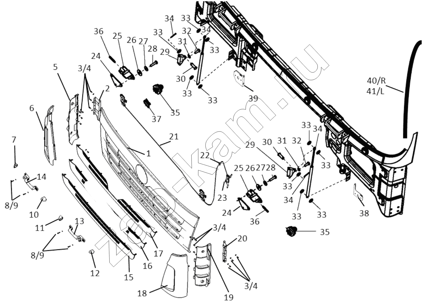 Схема/чертеж: FRONT COVER (F3000) / Shaanxi Shacman F3000