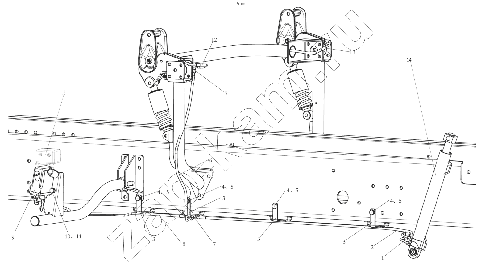 Схема/чертеж: CAB HYDRAULIC TILTING EQUIPMENT / Shaanxi Shacman F3000