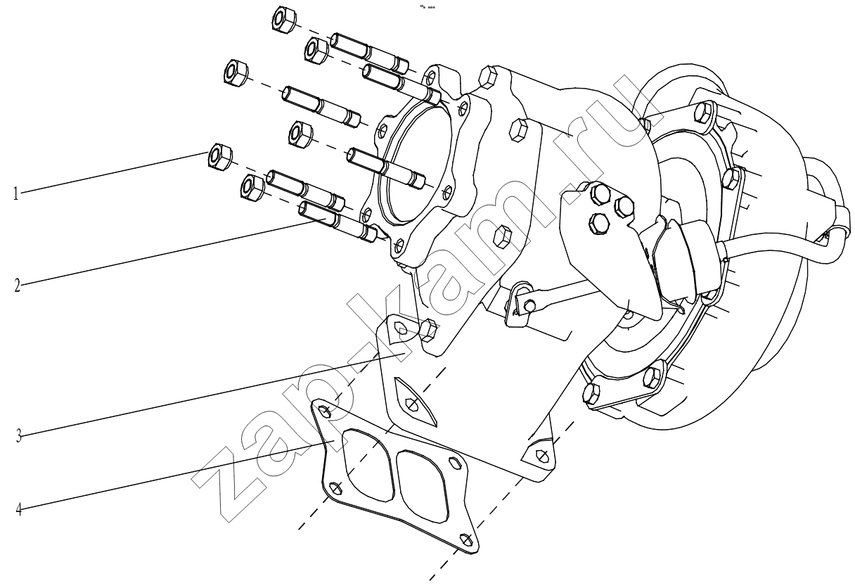 Схема/чертеж: A COMBINED TURBOCHARGER / Shaanxi Shacman F3000