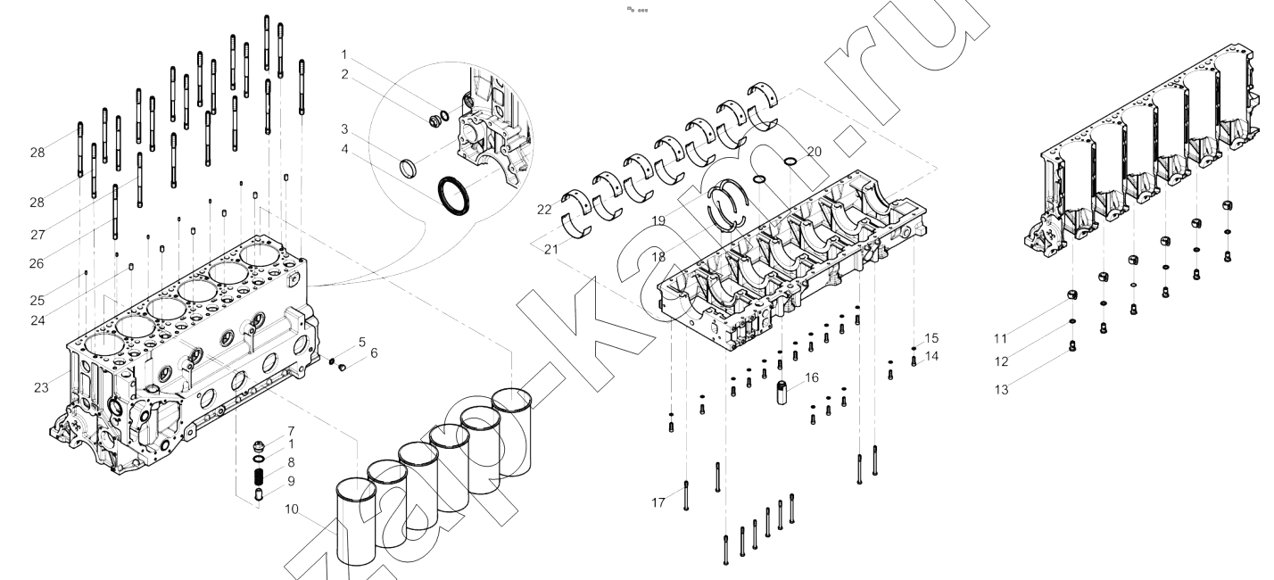 Схема/чертеж: ENGINE BLOCK GROUP / Shaanxi Shacman F3000