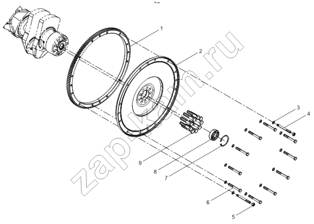 Схема/чертеж: FLYWHEEL GROUP / Shaanxi Shacman F2000