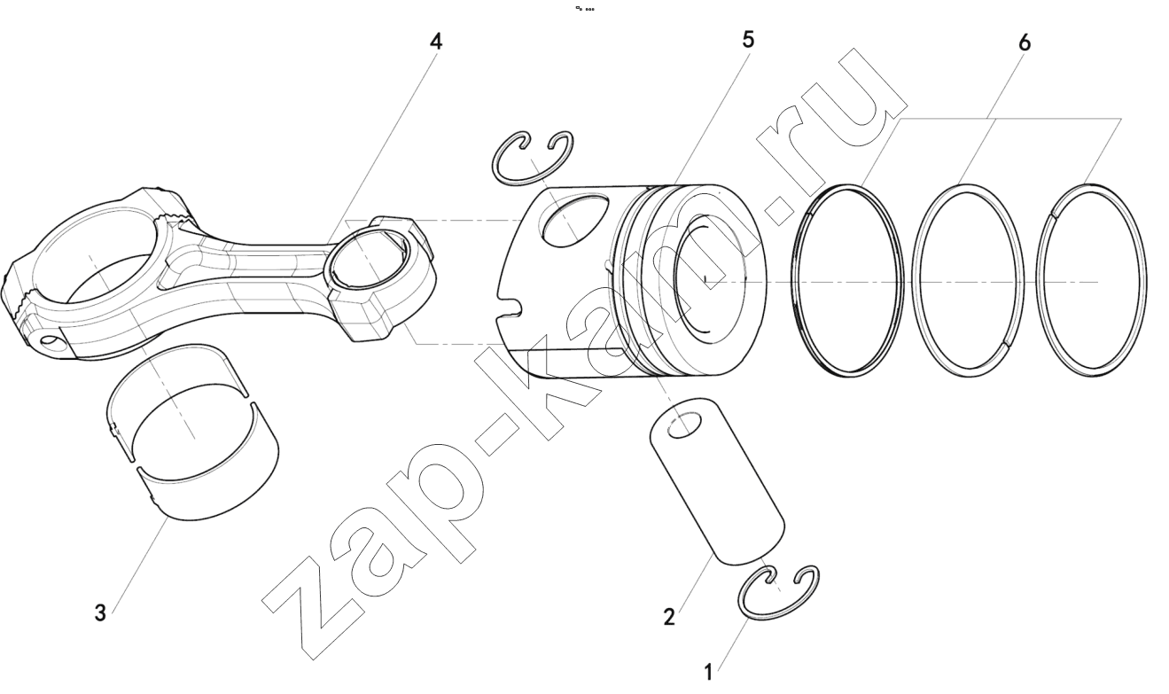 Схема/чертеж: PISTON AND CONNECTING ROD GROUP / Shaanxi Shacman F2000