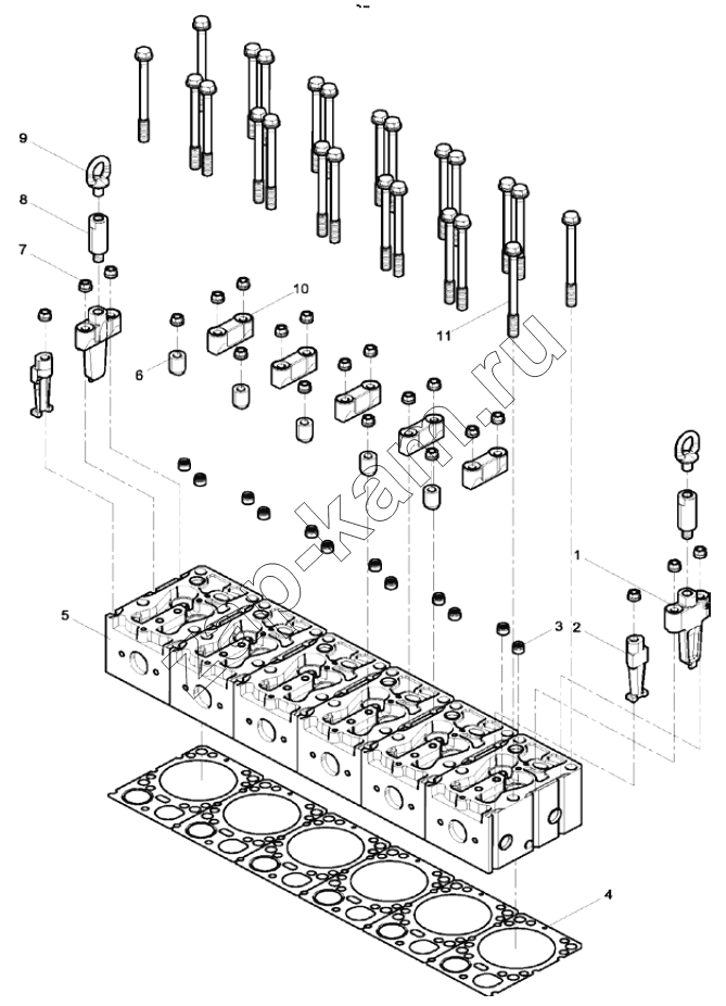 Схема/чертеж: CYLINDER HEAD ASSEMBLY / Shaanxi Shacman F3000