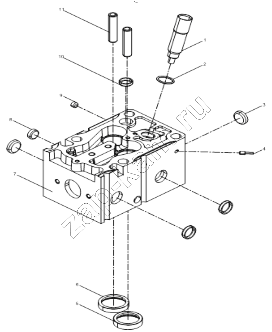 Схема/чертеж: CYLINDER HEAD SUB ASSEMBLY / Shaanxi Shacman F3000