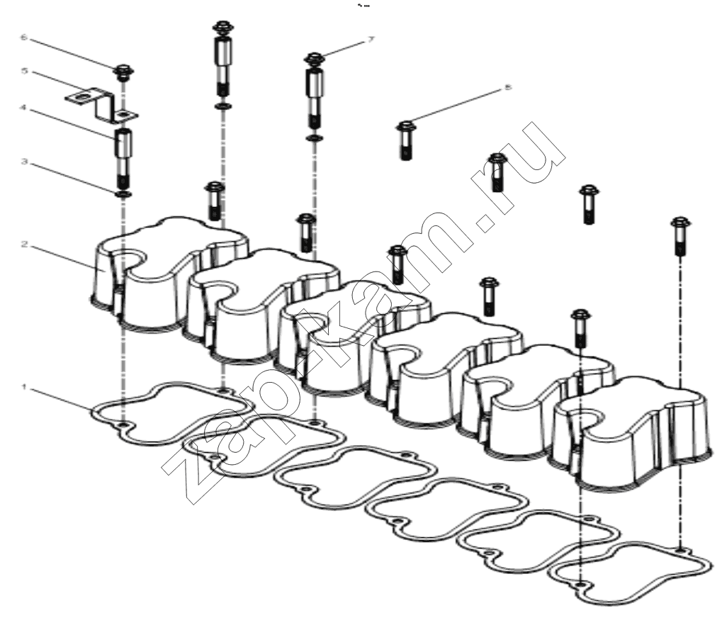 Схема/чертеж: CYLINDER COVER ASSEMBLY (01) / Shaanxi Shacman F2000