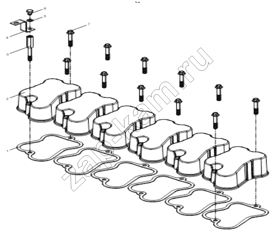 Схема/чертеж: CYLINDER COVER ASSEMBLY (02) / Shaanxi Shacman F3000