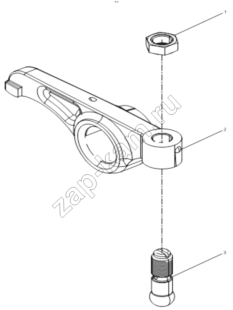 Схема/чертеж: INTAKE VALVE ROCKER ARM ASSEMBLY / Shaanxi Shacman F3000