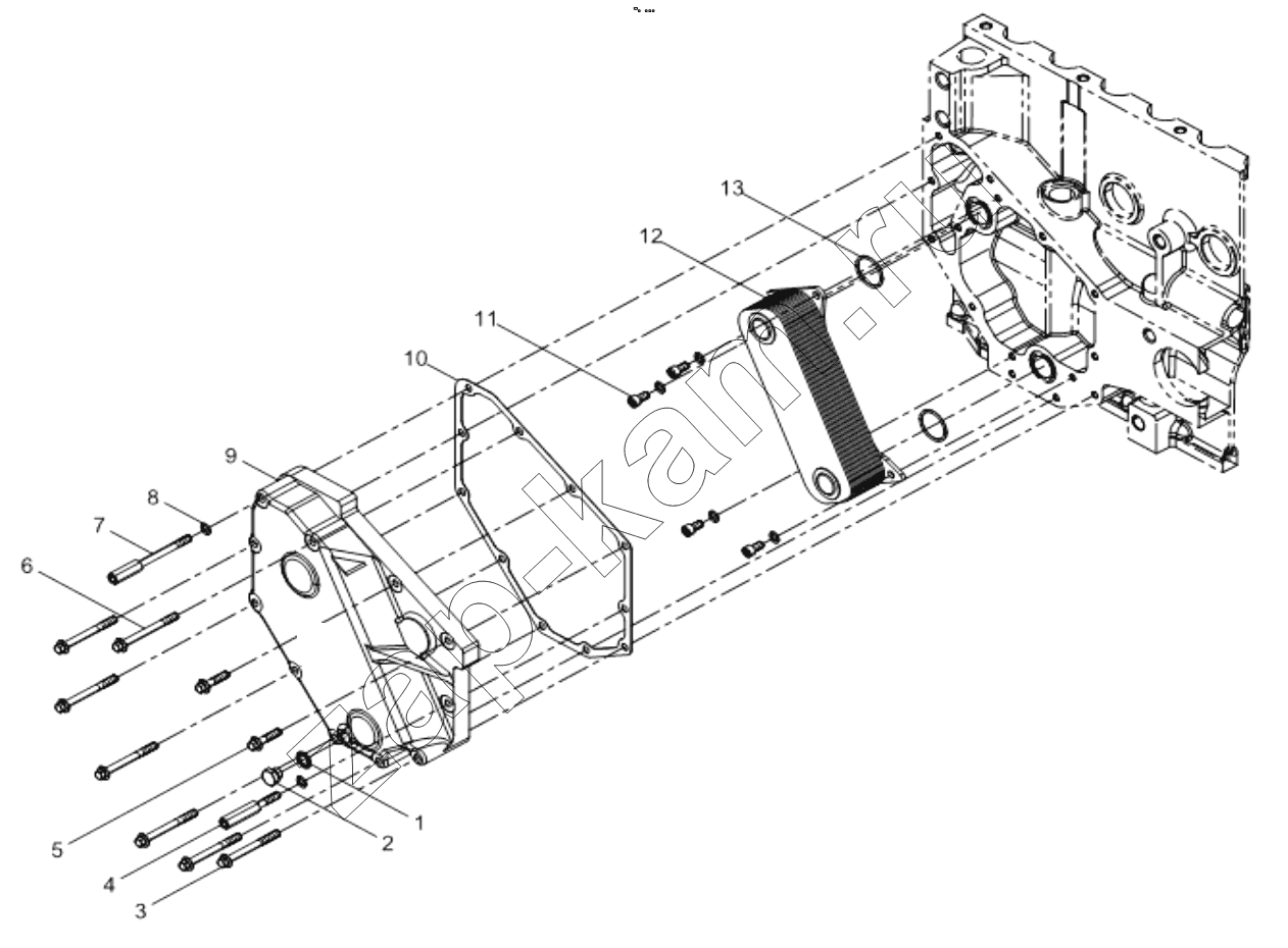 Схема/чертеж: OIL COOLER ASSEMBLY / Shaanxi Shacman F3000