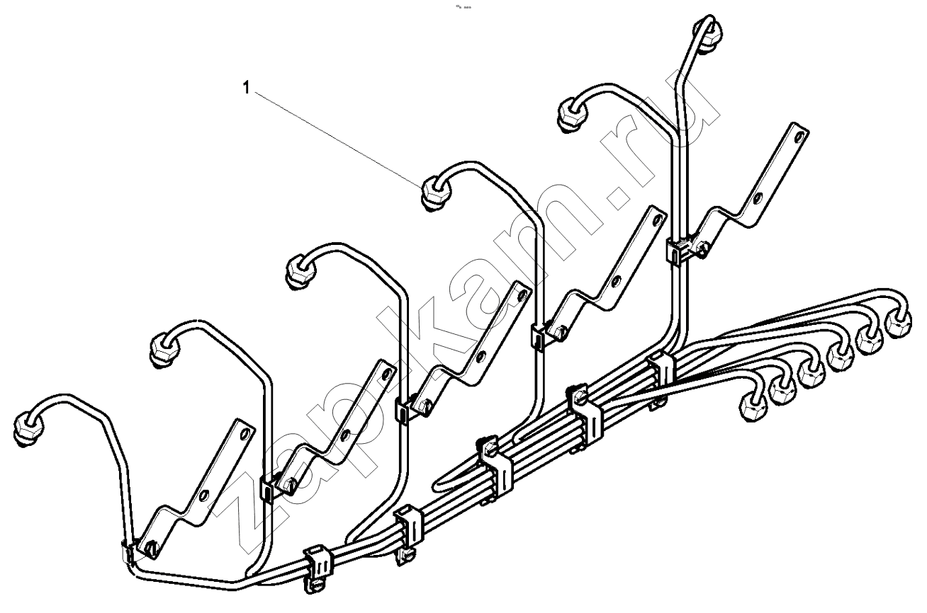 Схема/чертеж: HIGH PRESSURE FUEL INJECTION PIPE GROUP / Shaanxi Shacman F3000