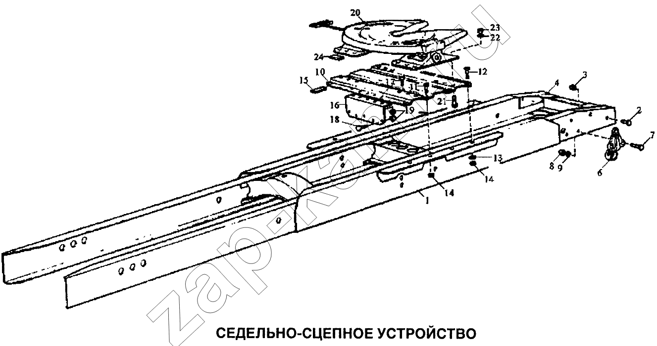 Схема/чертеж: Устройство седельно-сцепное / Shaanxi SX-3255-DR 3804B 6х4