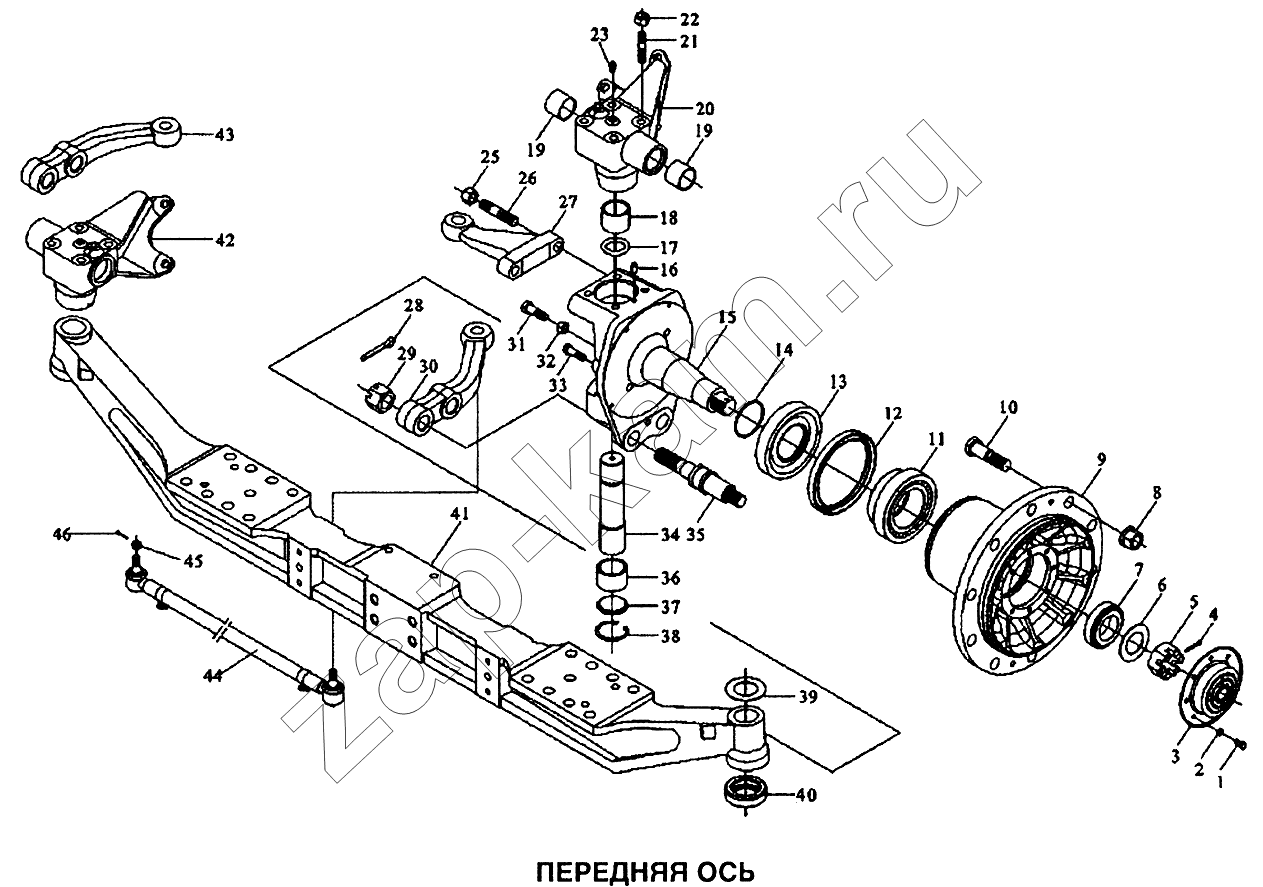 Схема/чертеж: Ось передняя / Shaanxi SX-3255-DR 3804B 6х4
