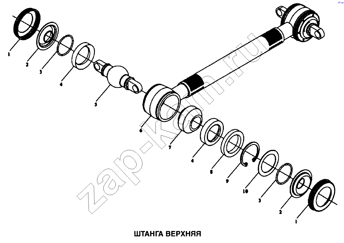 Схема/чертеж: Штанга верхняя / Shaanxi SX-3255-DR 3804B 6х4