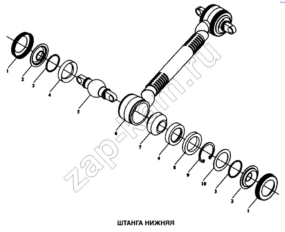 Схема/чертеж: Штанга нижняя / Shaanxi SX-3255-DR 3804B 6х4
